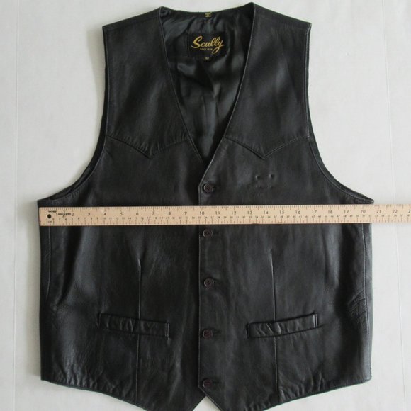 Scully Leather Harley Davidson Patch Men Vest X Large Pockets Fully Lined Black - Picture 10 of 15